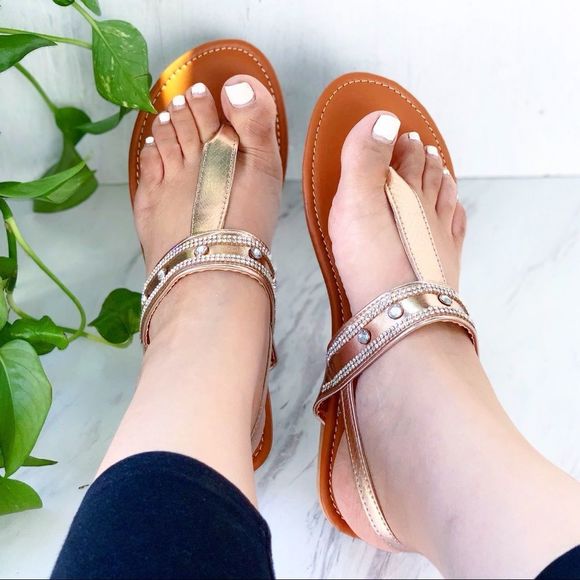 Shoes - Rosegold Diamond Sandals